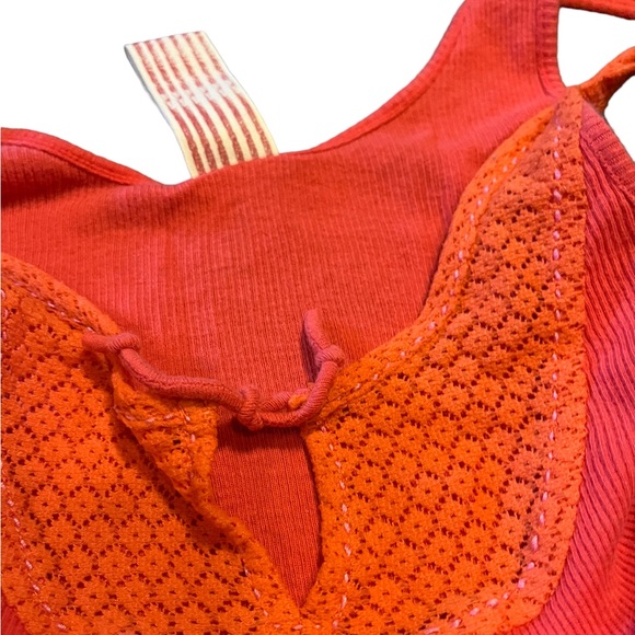 Free People Orange Ribbed Tank | Women's XS - Picture 2 of 5